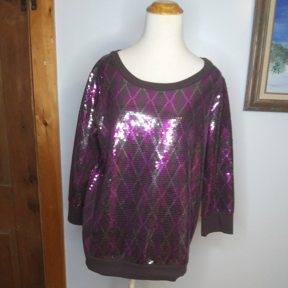 NWT Express Sequin cotton blend top size Large